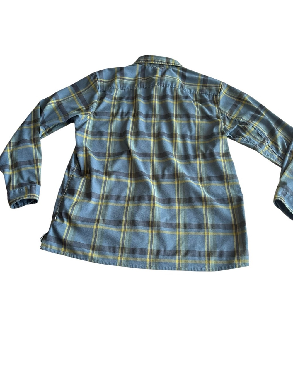 Mountain Hardwear Plaid Button Up Shirt XL Blue Stretch Outdoor - Picture 5 of 12